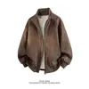2026 Transfronterizo Otoño/Invierno Nuevo Retro Americano Cuello Alto Tie-Dye Chaqueta Talla Grande para Hombre Moda Casual Abrigo Cardigan