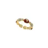Nuevo Anillo de Dedo Alto Anillo Retro Suave Ajustable Anillo de Dedo Alto de Lujo con Esmalte Rojo Gota de Arco 2025