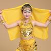 Accesorios para Disfraces de Danza India para Niños del 1 de Junio Velos de Danza del Vientre para Niños Tocados Bufanda de Seda Nuevo Estilo Pañuelo para la Cabeza con Monedas Colgantes