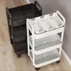 Novo pequeno carrinho de armazenamento de prateleira de chão para cozinha, prateleira de armazenamento de lanches multicamadas, prateleira de armazenamento móvel para banheiro e vaso sanitário