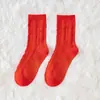 Calcetines Rojos de Año Nuevo Otoño e Invierno Calcetines de Algodón de Año Nuevo Calcetines de Color Sólido Versátiles para Parejas Calcetin Festive de Boda Regalos