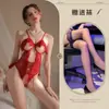 Qiaozi Intimates, Macacão para Seios Pequenos, Renda Sexy com Abertura, Não Precisa Tirar Uniforme, Pijama Sexy Tentação 493