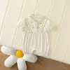 Verano Bebé Dot Llace Collar Manga Corta Hakayi Infantil Floral Niña Estilo Occidental Bebé Vestido de Verano Femenino Punto