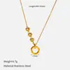 Collar Transfronterizo de Acero de Titanio Dorado, Joyería de Lujo Ligero de Alta Gama Transfronteriza para Mujer, Cadena para Clavícula que No se Desvanece, Cadena para Suéter de Acero Inoxidable