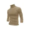 Nuevo Suéter de Punto Pullover Ajustado Transfronterizo de Comercio Exterior para Hombre, Capa Interior Cálida, Suéter de Cachemir de Cuello Alto de Color Sólido