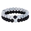 Comércio exterior fornecimento estilo punk pedra de lava fosca olho de tigre zircônia coroa longa terno pulseira casal masculino