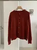 KEKEZOON Cardigan Tricot Básico Multicor Estilo Coreano Cor Sólida Gola Redonda Manga Longa Versátil Jaqueta Suéter 8787