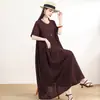 Vestido de Algodón Seda de Alta Gama para Mujeres de Mediana Edad y Mayores, Adelgazante de Verano Talla Grande Algodón Artificial Falda Larga para Madre, Moderno y Versátil