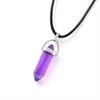 Colgante Hexagonal de Piedra Natural Moda Europea y Americana Cristal Natural Prisma Hexagonal Bala Colgante Pilar Hexagonal