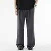 Pantalones casuales de rayas estilo "old money" para hombre en otoño, con corte relajado, diseño de pierna recta, adecuados para ir al trabajo, resistentes a las arrugas y duraderos pantalones de pierna ancha
