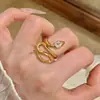 Anillo Vintage de Serpiente Dorada Enroscada Único Temperamento Personalidad Año del Serpiente Nicho Anillo Versátil