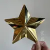 Estrella roja de cinco puntas grande tridimensional metal titanio oro oficina patio atracción turística hierro forjado pared dorada decoración no