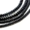 Cuentas de ábaco de ágata negro imitación color sólido negro espaciador de platillo volante cuentas de vidrio transparente ámbar accesorios para abalorios DIY