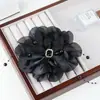 Cielo Estrellado Flores de Organza Semi-Terminadas Accesorios DIY Lazo con Pedrería Malla de Alta Gama Adornos Florales