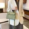 Bolso Kelly de Cuero Texturizado de Cocodrilo Transfronterizo 2026 Nuevo de Moda y Elegante de Hombro Único Cruzado para Mujer