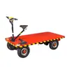 Camión plataforma eléctrica de exportación para sitio de construcción y transporte de carga de almacén, transportador eléctrico de cuatro ruedas, vehículo de transferencia eléctrico ride-on para uso en fábrica