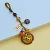 Colgante de Éxito Instantáneo Estilo Nuevo, Llavero Colgante de la Fortuna del Dios de la Riqueza, Pulsera de Coche Tejida a Mano, Vintage
