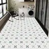 Tapete de Piso de Cocina de Cuero Fresco y Sencillo, Resistente al Aceite e Impermeable, Uso Doméstico, No Requiere Lavado, Limpiable con Trapo, Tapete de Balcón de Cobertura Total, Resistente a Manchas, Fácil de Mantener
