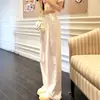 Jeans Blancos de Cintura Alta Plisados de Pierna Ancha para Mujer 2024 Otoño Temprano Nuevos Pantalones Sueltos de Caída Estilo Perezoso Bf