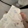 Pijama Floral Xadrez Estilo Coreano Ins para Mulheres Verão Manga Curta Shorts Calças com Bolso de Aba Pode Ser Usada Fora Lapela Estudante Roupa de Casa Seção Fina