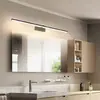 Luz frontal de espejo danesa minimalista de tira larga, luz moderna simple para maquillaje de baño, lámpara de pared de fondo de pasillo, accesorios de iluminación de Zhongshan