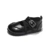 Zapatos Mary Jane de Tira Cruzada para Niñas de Primavera y Verano, Redondeados Anti-Pateo, Cuero Brillante, Suela Suave Antideslizante, Versátiles, Zapatos de Cuero Retro