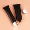 Manguera Cosmética de 25-120 ml Negro Mate Cuidado de la Piel Limpiador Facial Crema de Manos Limpiador Material de Empaque de Manguera para Reempaque
