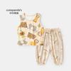Kaka Panda Chaleco para niños Pantalones antimosquitos Conjunto de ropa de verano de dos piezas para niñas Ropa casual de verano para niños Traje Ropa para niños