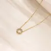 Colar Cruzado de Aço Titânio Girassol Zircônia para Mulheres, Luxo Leve, Não Desbota, Cor Dourada 18K, Corrente de Clavícula Personalizada Tendência