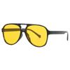 Tendencia Transfronteriza Europea y Americana Retro Moderno Gafas de Sol de Doble Puente Película Marina Multicolor Ins Personalizado Marco Grande Popular Gafas de Sol de Sapo