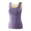 Chaleco Térmico Catiónico de Otoño e Invierno para Mujer, Cuello Redondo, Ropa Interior Sin Costuras Cepillada por Dentro en Ambos Lados, Se Puede Usar por Fuera, Chaleco Térmico para Mujer