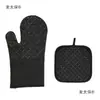 Guantes aislantes para microondas de cocina antideslizantes resistentes a altas temperaturas para barbacoa, horneado, juego de cuatro piezas de guantes de silicona para horno