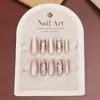 Uñas Portátiles con Impresionante Relieve Tridimensional, Flores Rosa Nude, Perlas, Uñas Postizas, Manicura de Belleza Pura, Uñas Portátiles de Alta Gama Transfronterizas