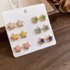 Brincos Estrela Dopamina Prata Agulha Gota de Óleo Simples Moda Doce Fofo Versátil Muito Bonitos para Mulheres