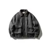 Jaqueta Masculina de Lã e Algodão Davic Estilo Old Money Retrô Americano Pied-de-Poule Inverno Quente Gola Lapela Algodão My031
