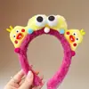 Faixa de cabeça fofa com orelhas de panda para lavar o rosto, faixa de cabeça de pelúcia de desenho animado com coroa alta para mulheres, faixa para maquiagem e lavar o cabelo, acessório de cabelo