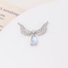 Branco K Cor Cobre Micro-incrustado Zircon Love Wings Angel Wings Light Luxury Pingente DIY Pulseira Colar Acessórios Material
