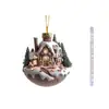 Pingente de carro de casa de neve de Natal transfronteiriço, decoração de xícara de café, pingente de acrílico, acessório para interior de carro e mochila
