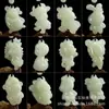 Novo Pingente do Zodíaco de Jade Afegão Desenho Animado 3D Azul e Branco 12 Signos do Zodíaco Pingente de Jade Modelo de Bem-Estar ao Vivo