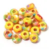 Contas de Ábaco Acrílicas Coloridas Gelatina Floral 14mm Furo Grande Contas Soltas DIY Corrente para Celular Pingente para Carro Acessórios