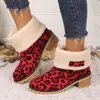 Botas Peludas Femininas Europeias e Americanas de Tamanho Grande para Outono e Inverno Salto Grosso Salto Alto Duas Formas Quentes Botas Femininas Botas de Cano Médio Sapatos de Algodão Botas de Neve 2025
