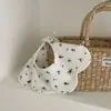 Babero de Saliva para Bebé Primavera y Verano Nuevo Estilo Japonés Floral Algodón Puro Clase A Doble Cara Babero Estilo Pétalo para 1-2 Años