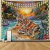Tapiz Tigre de Amazon Oriente Medio Decoración de Pared Transfronteriza Tela Colgante Estilo Ins Tela de Fondo de Pared Lobo Exportación Tela de Pared