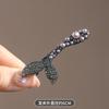 Pasador de Pelo Cola de Pescado Perla Gunmetal, Pinza Sencilla para Flequillo, Pasador Versátil, Accesorio para el Cabello, Pinza de Pato Lateral