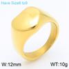 Anillo liso de acero de titanio vintage grabado con logotipo láser de acero inoxidable para hombres y mujeres, anillo de sello de personalidad hip-hop