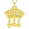Collar de ábaco de campana de boutique de oro arena para mujer, colgante de campana Xiangyun, collar auspicioso para novia