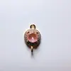 Chapado en Cobre Color Oro Verdadero 18K Pulsera Redonda de Circonita Colgante Doble Collar Pendientes de Cristal Material para Hacer Pendientes DIY Accesorios