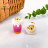 Taza de Crema Tricolor Luminosa de Dibujos Animados Hecha a Mano DIY Pegamento de Crema Luz Nocturna Llavero Accesorios de Joyería Pegamento de Resina