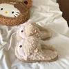 Chinelos de Pelúcia e Algodão Femininos Fofos e Versáteis, Novo Estilo Outono/Inverno 2026, Sapatos de Casa Quentinhos e Confortáveis