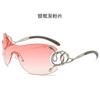 Gafas de Sol Nuevas de Montura Grande de Serpiente sin Montura Moda Europea y Americana Transfronteriza Hombres y Mujeres Tendencia Gafas de Sol Personalizadas